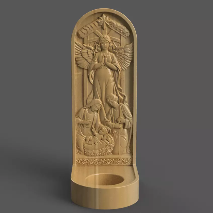 Nativity Candle Holder  Inspiring Christmas Holiday Decor 3D print model_0