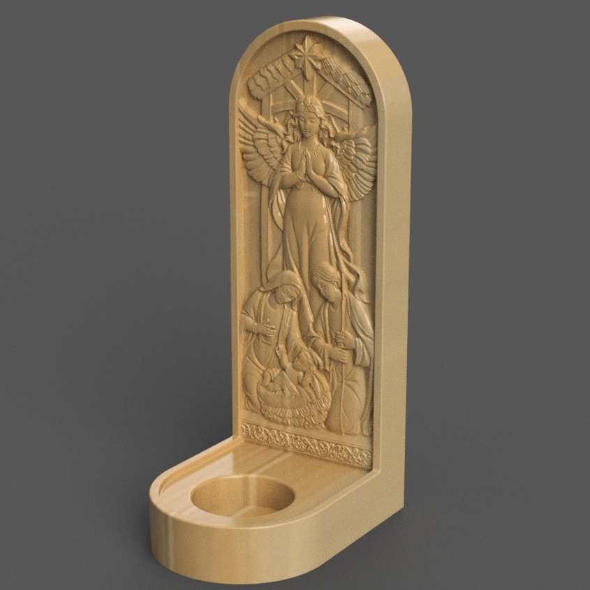 Nativity Candle Holder  Inspiring Christmas Holiday Decor 3D print model_1