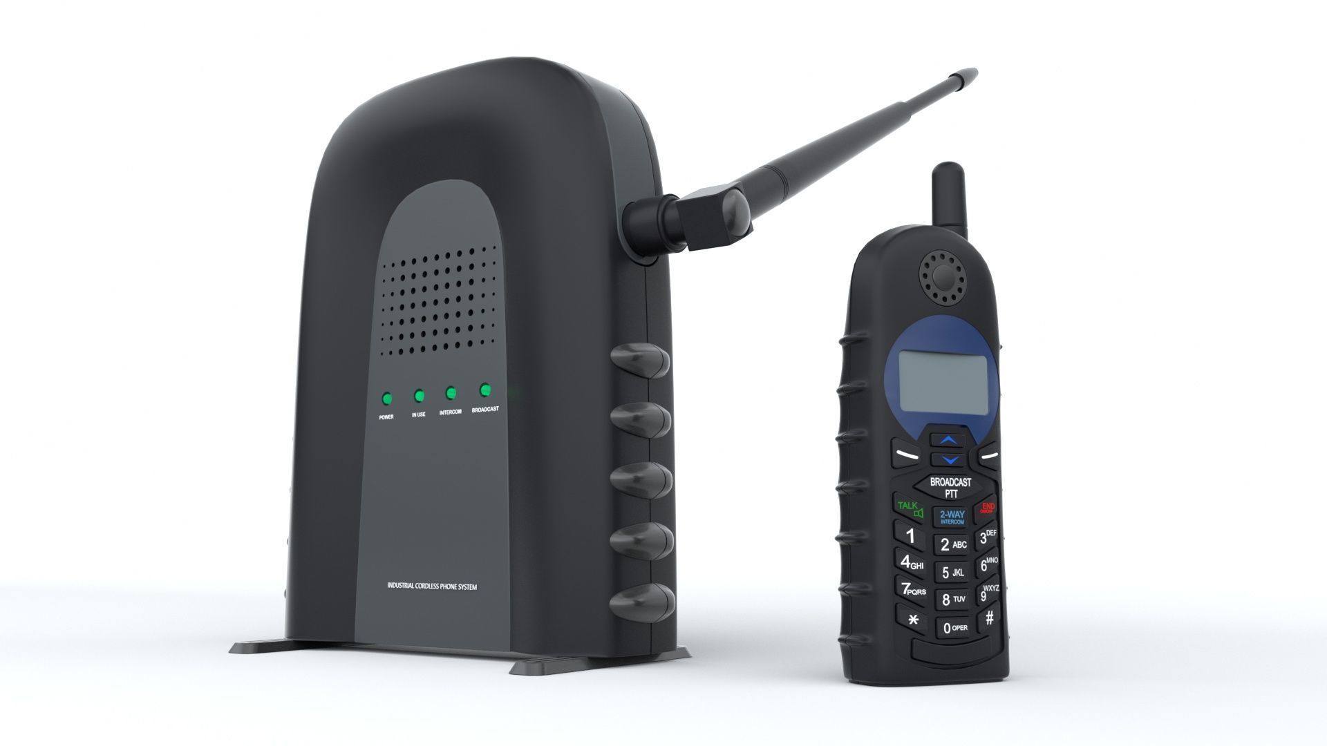 Industrial Cordless Phone System 3D model_4