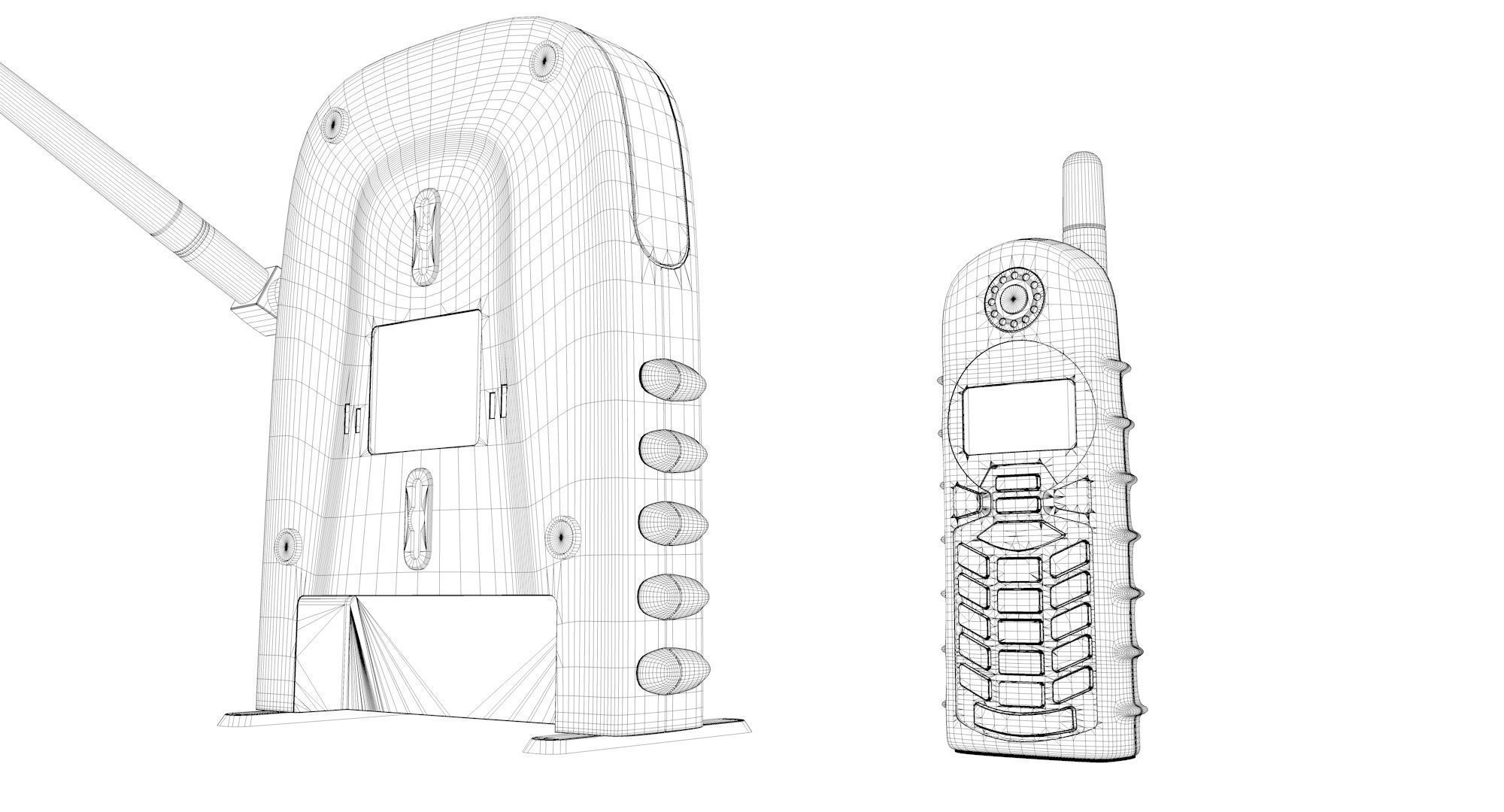 Industrial Cordless Phone System 3D model_15