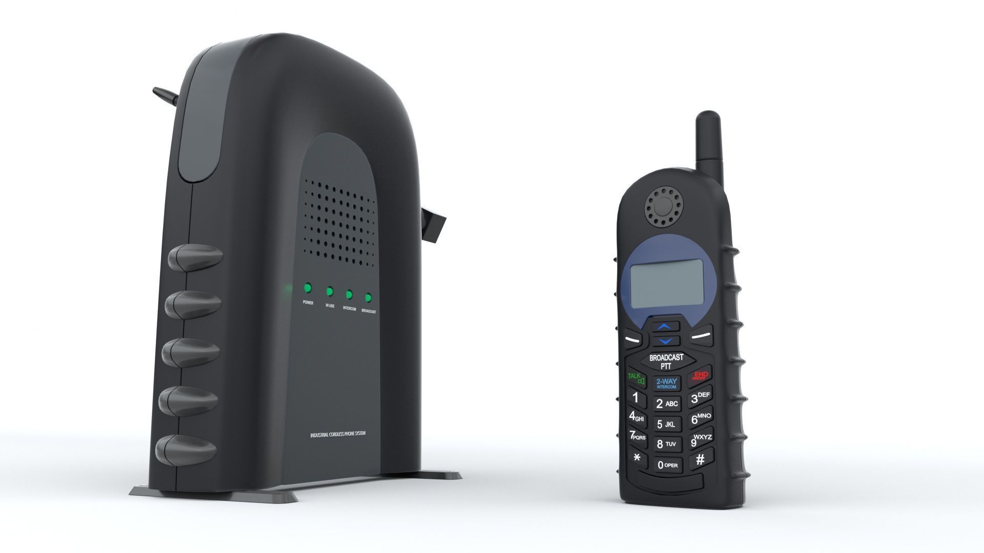 Industrial Cordless Phone System 3D model_9