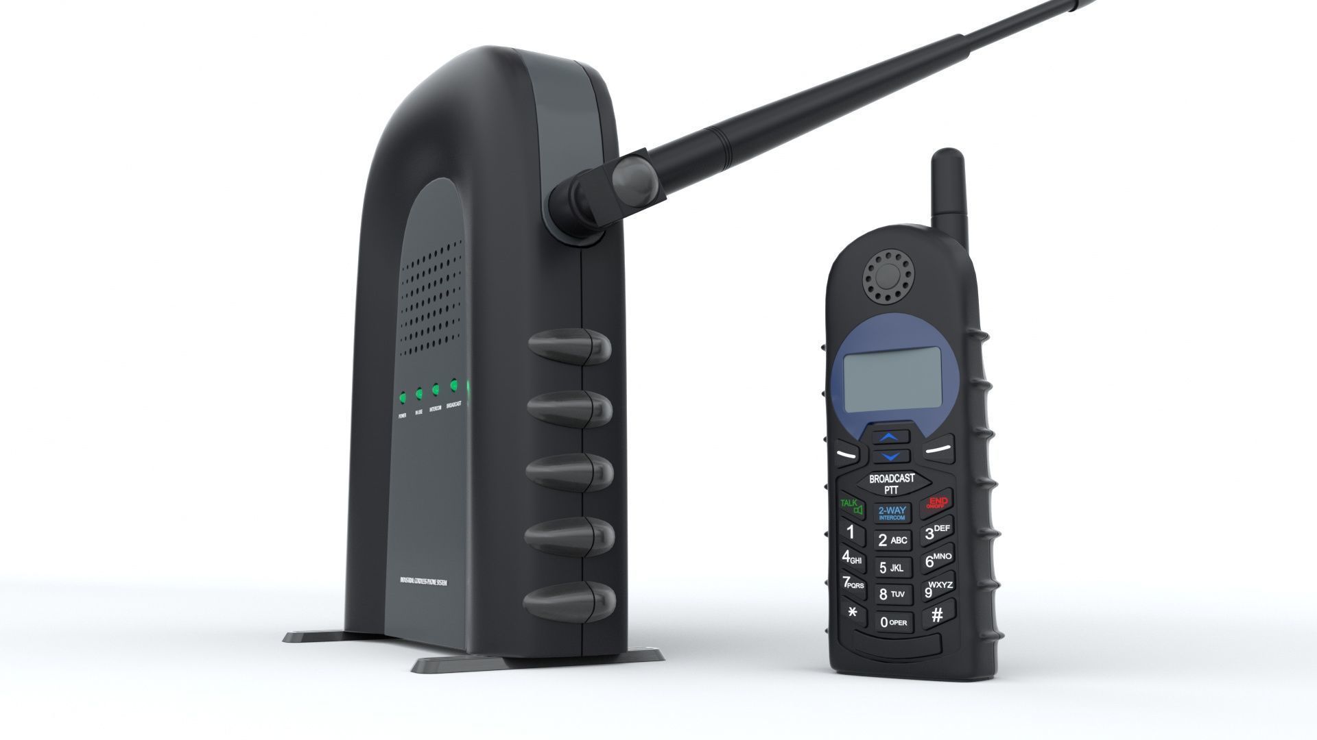 Industrial Cordless Phone System 3D model_6