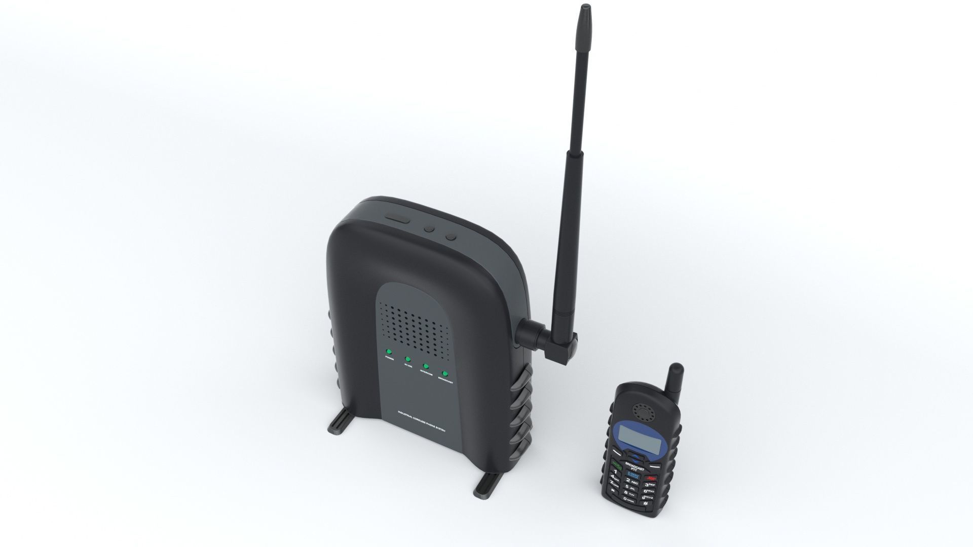Industrial Cordless Phone System 3D model_11