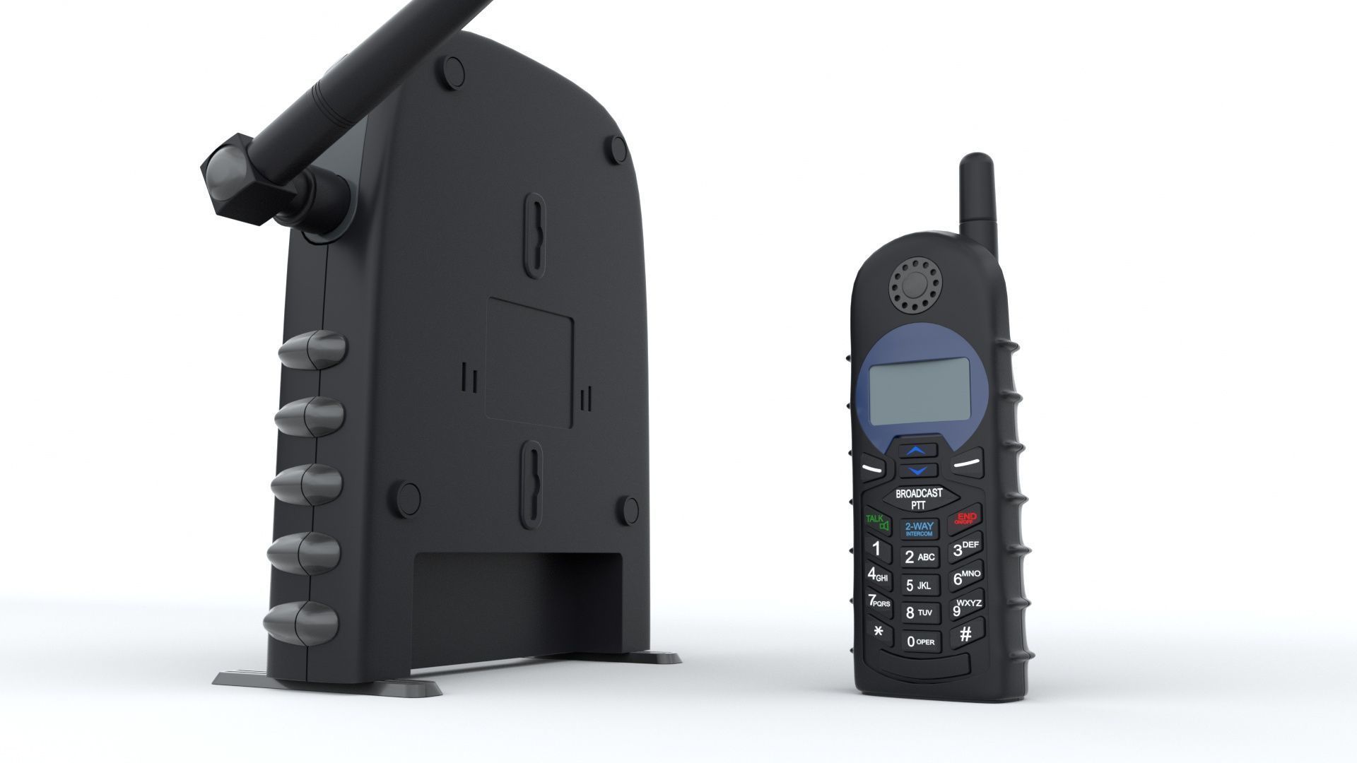 Industrial Cordless Phone System 3D model_7