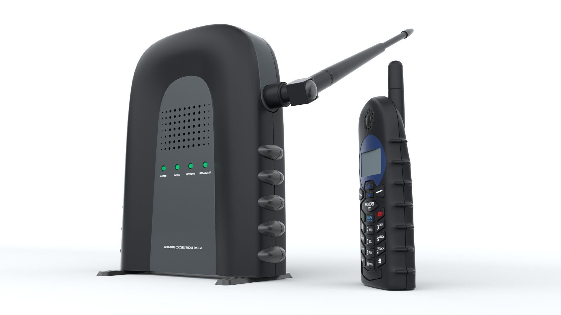 Industrial Cordless Phone System 3D model_1