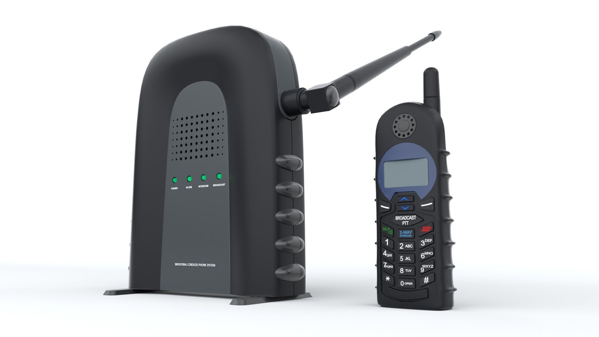 Industrial Cordless Phone System 3D model_10