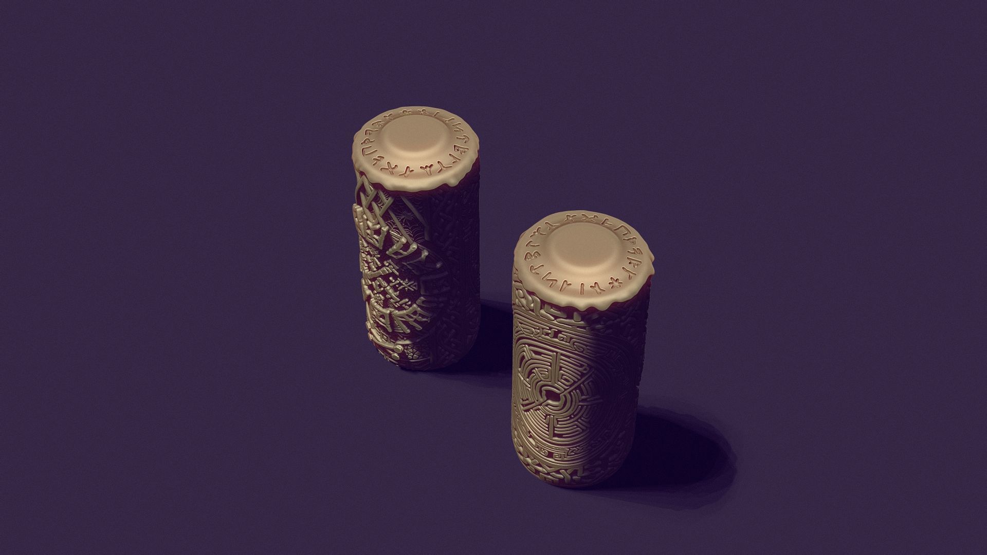 A master model candle in a mystical Scandinavian style 3D print model_3