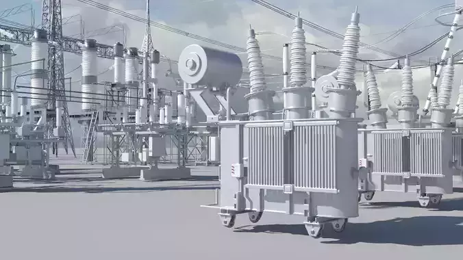 Electric Power Sub Station 3D model