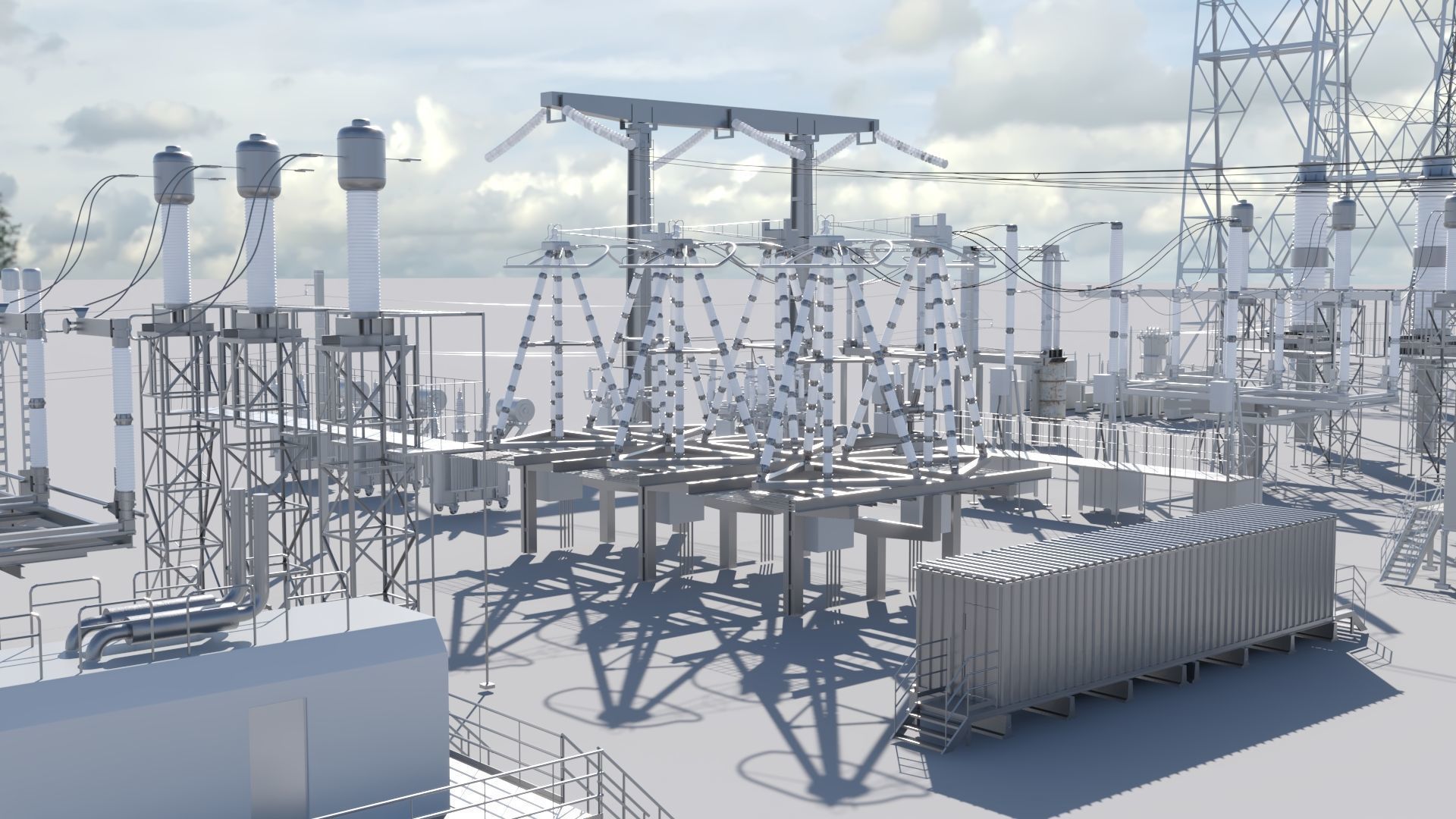 Electric Power Sub Station 3D model_1