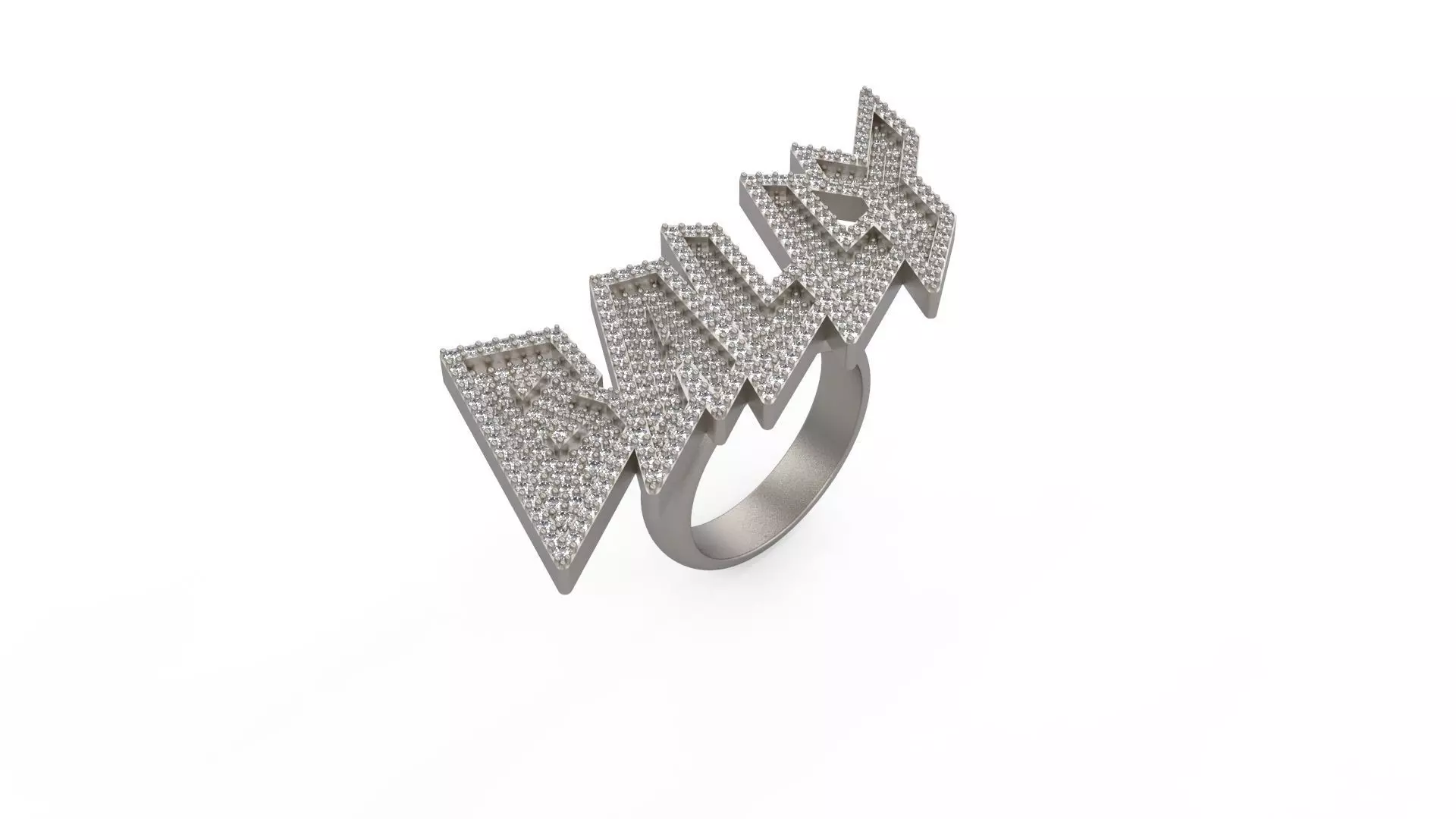 Model 1116 Bally Name Diamond Iced Out Ring 10 US Size 3D print model