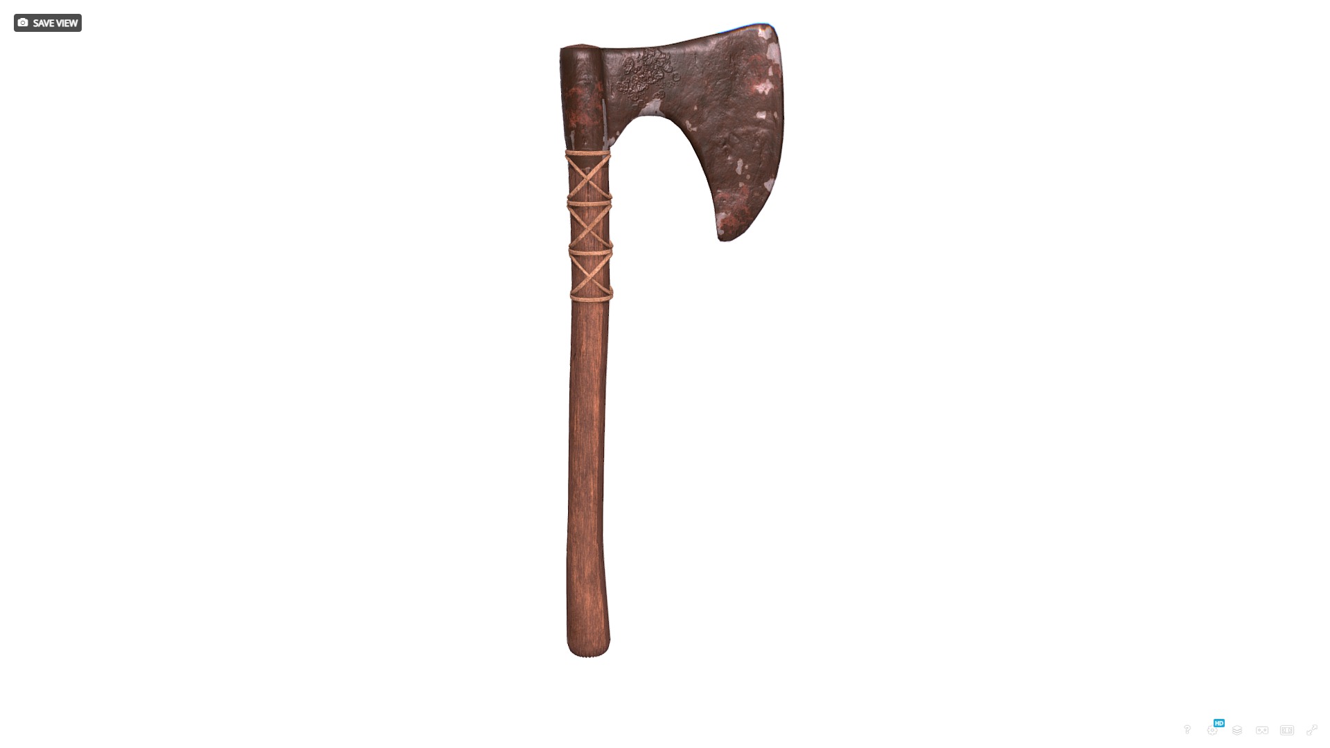 Viking Axe Low-poly 3D model_1