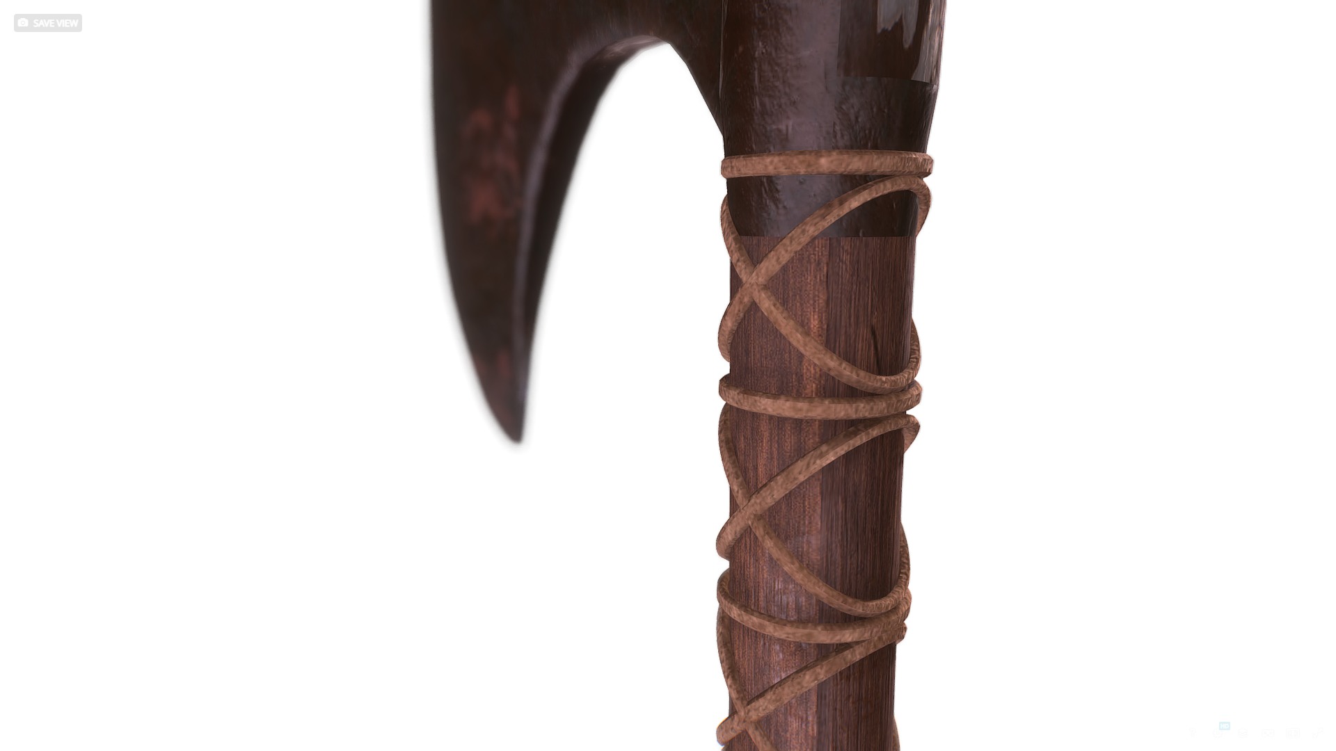 Viking Axe Low-poly 3D model_7