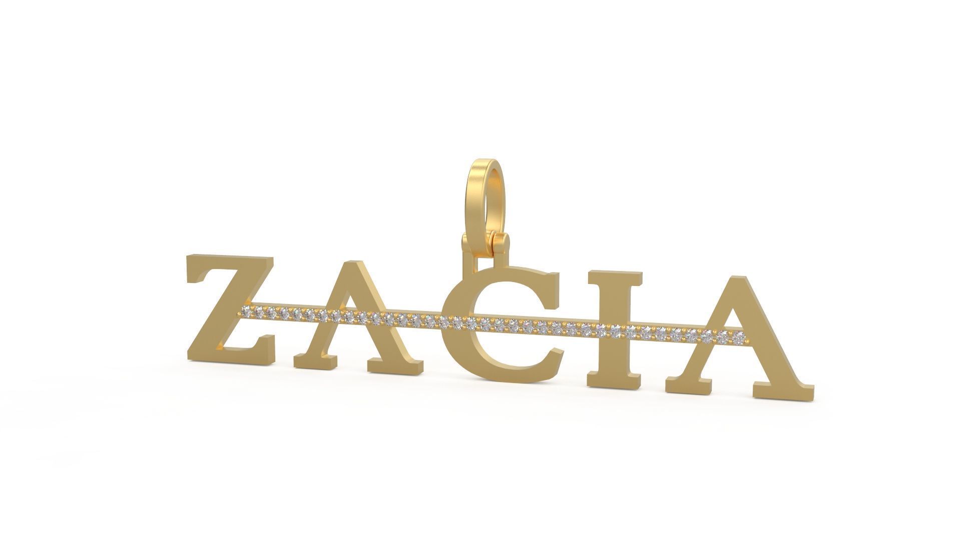 Model 1120 Zacia Diamond Name Plate Strikethrough 3D print model_4