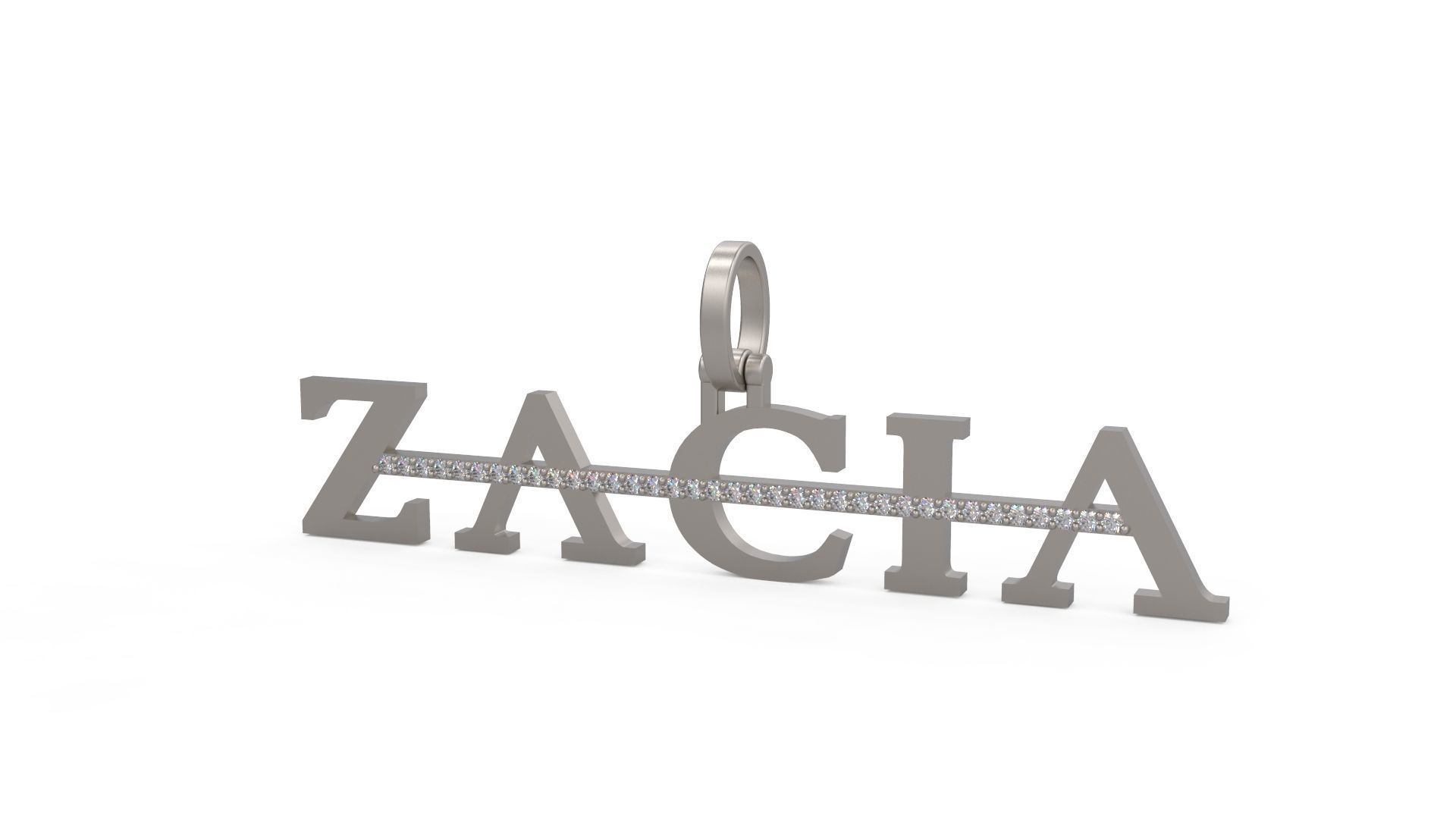 Model 1120 Zacia Diamond Name Plate Strikethrough 3D print model_3