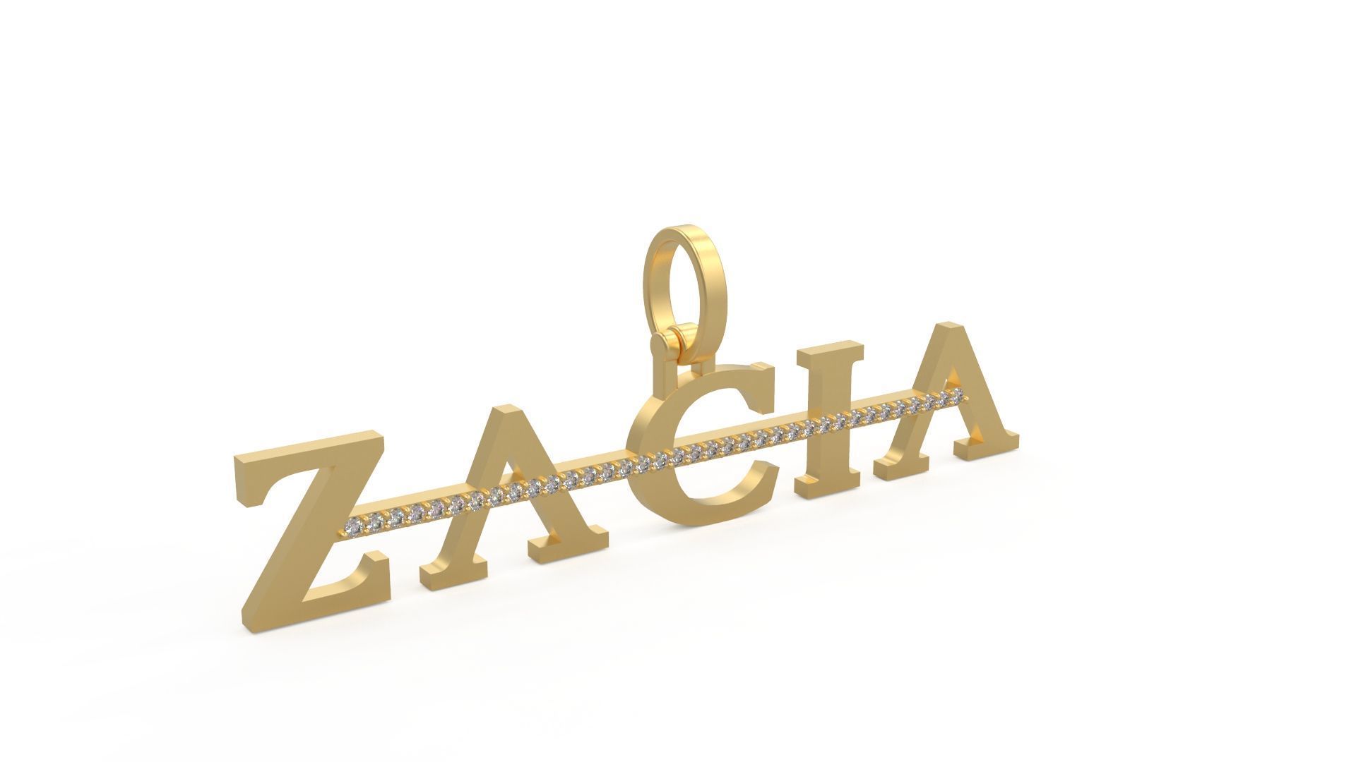 Model 1120 Zacia Diamond Name Plate Strikethrough 3D print model_5