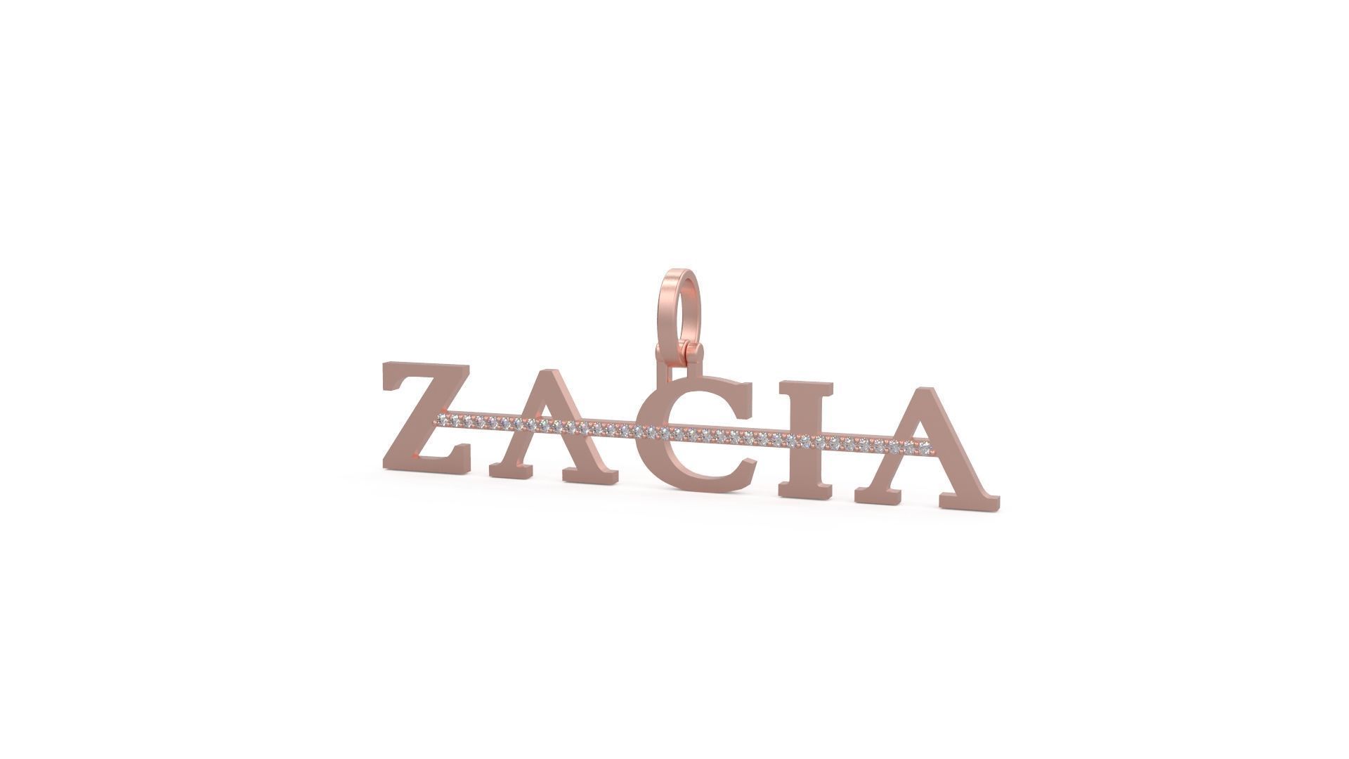 Model 1120 Zacia Diamond Name Plate Strikethrough 3D print model_7