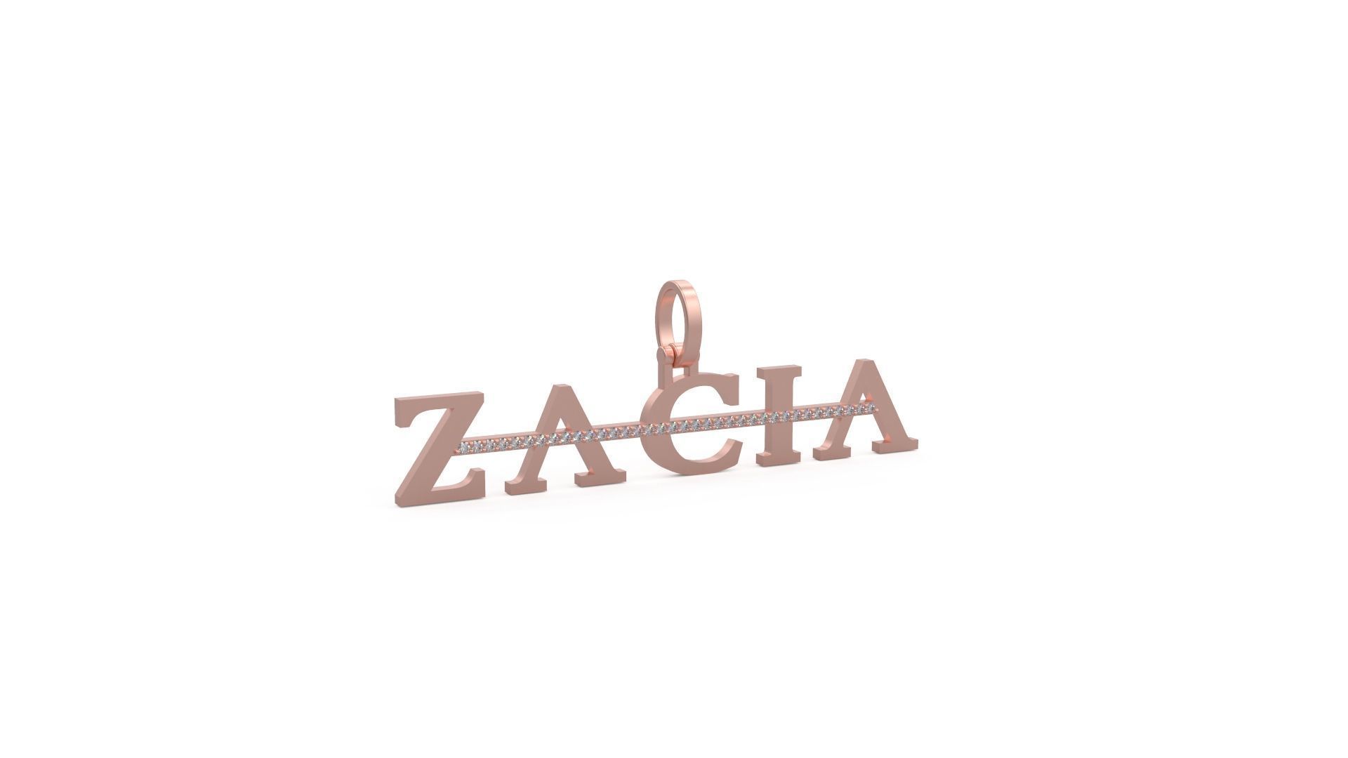 Model 1120 Zacia Diamond Name Plate Strikethrough 3D print model_6