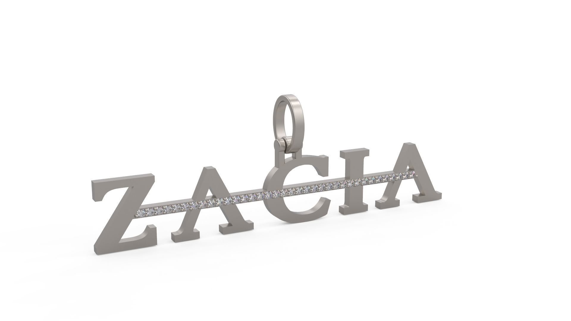 Model 1120 Zacia Diamond Name Plate Strikethrough 3D print model_2