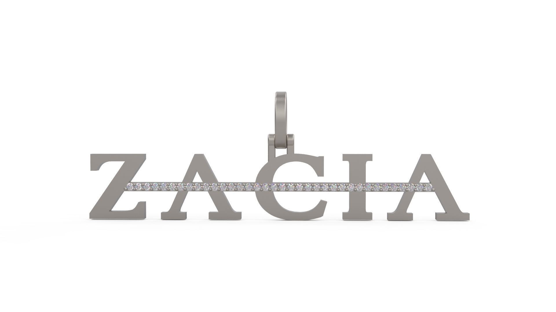 Model 1120 Zacia Diamond Name Plate Strikethrough 3D print model_1
