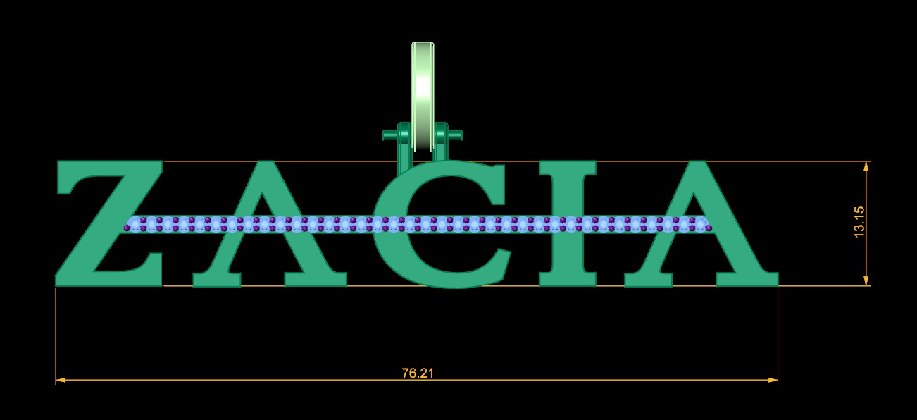 Model 1120 Zacia Diamond Name Plate Strikethrough 3D print model_11