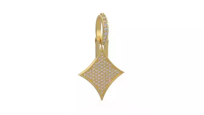Model 1123 Playing Cards Diamonds Iced Out Pendant Medium 20mm