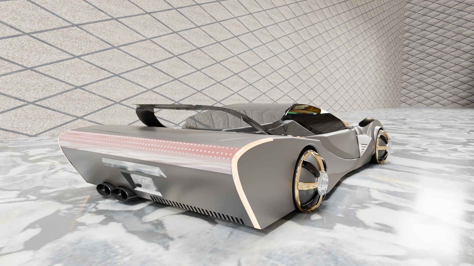 Titanium car 3D model_6