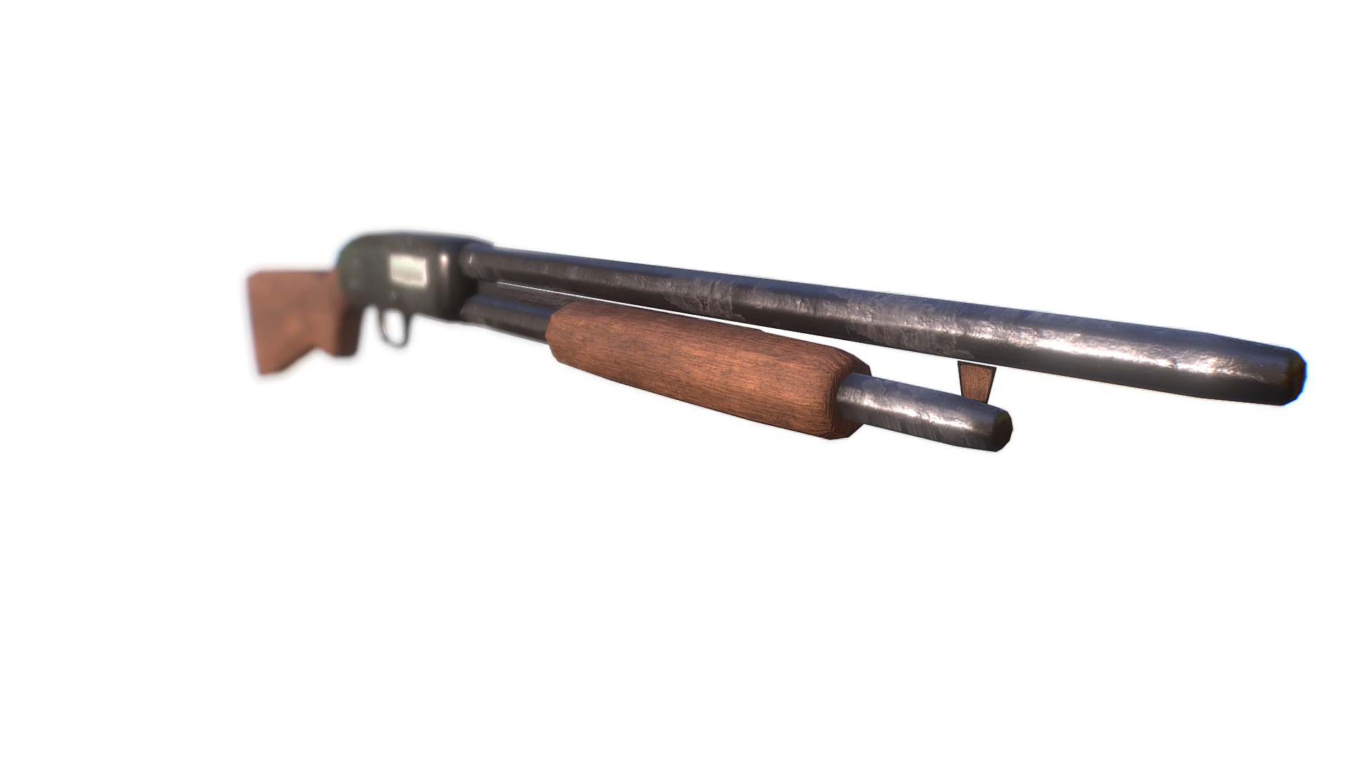 Shotgun Low-poly 3D model_4