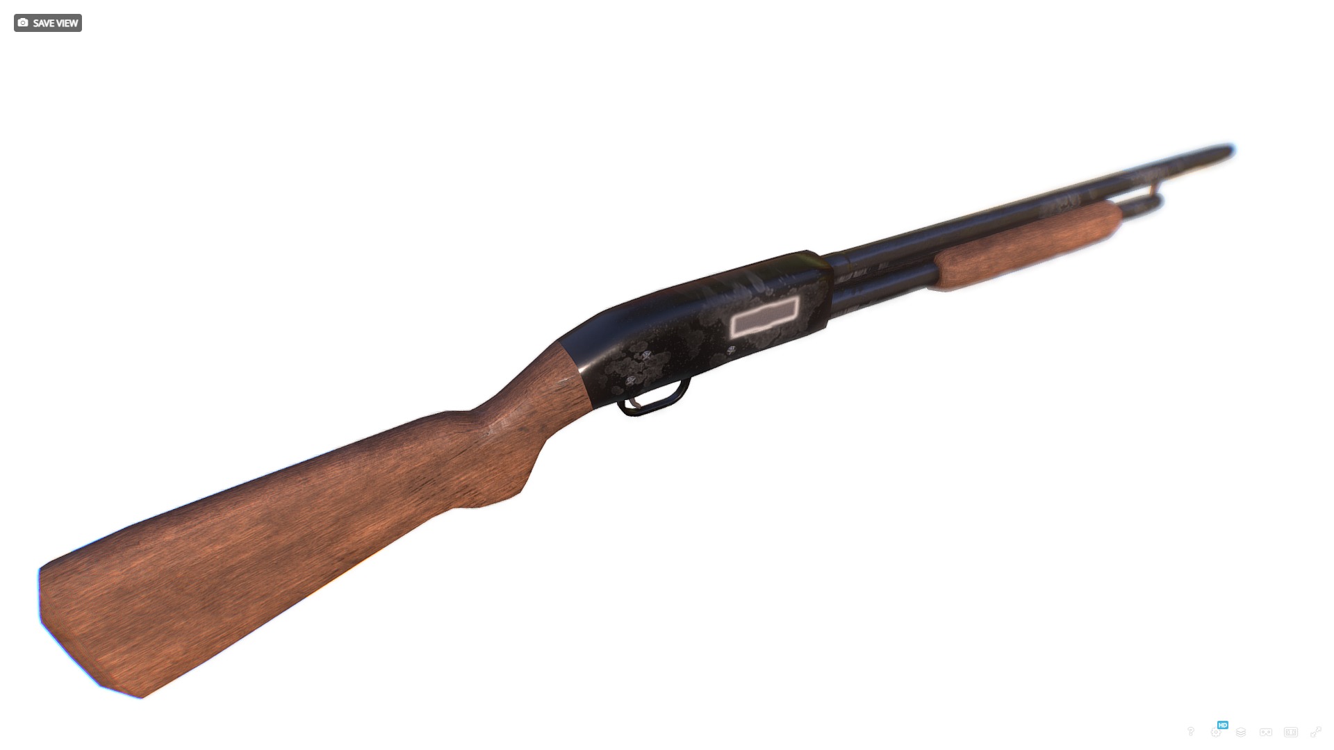 Shotgun Low-poly 3D model_10