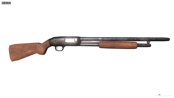 Shotgun Low-poly 3D model