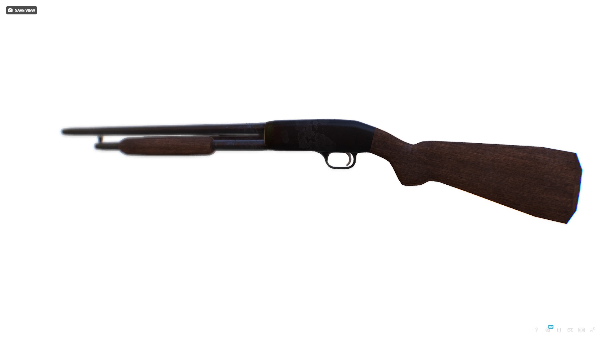 Shotgun Low-poly 3D model_5