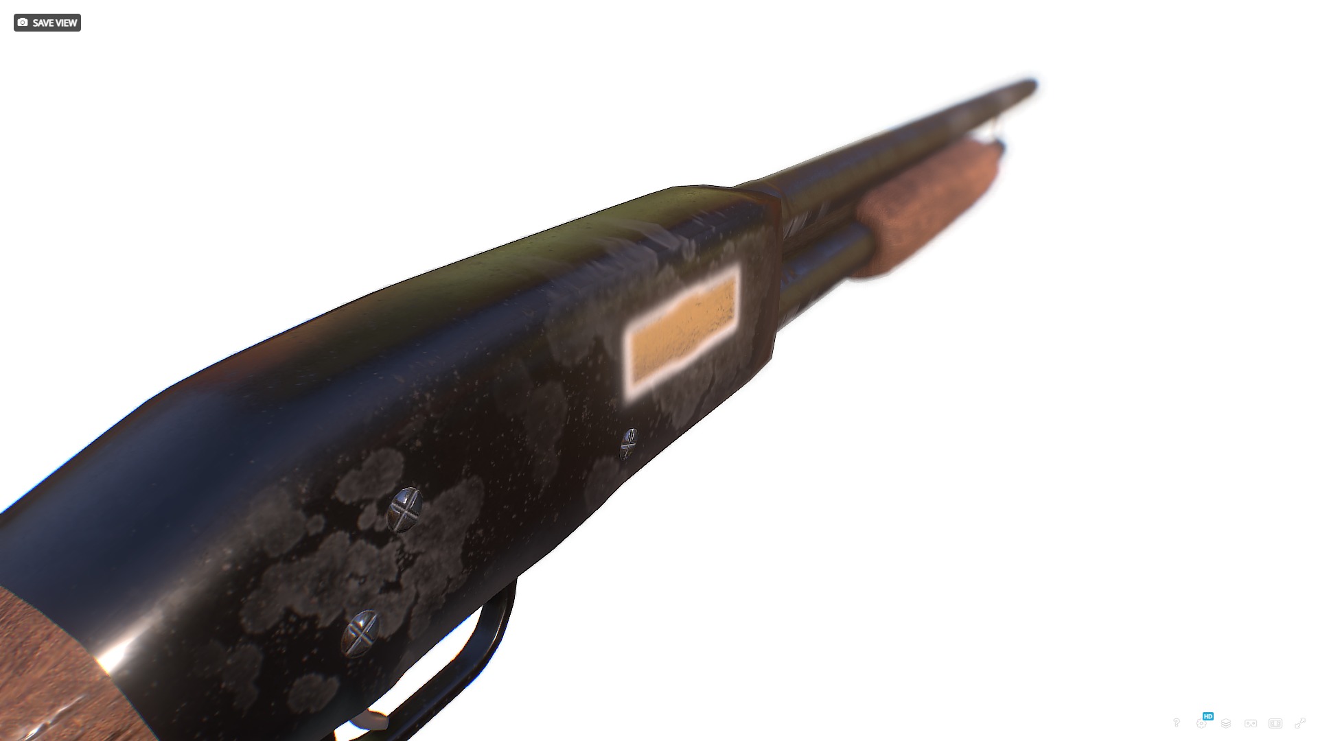 Shotgun Low-poly 3D model_8