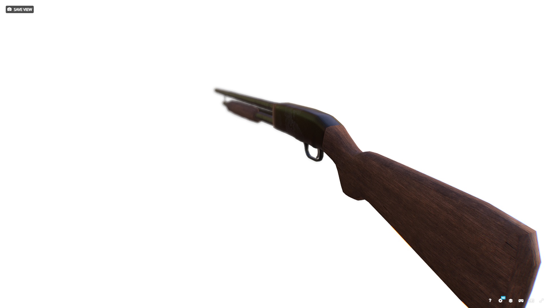 Shotgun Low-poly 3D model_1