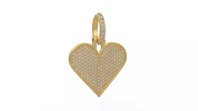 Model 1126 Playing Cards Hearts Iced Out Pendant Medium 20mm