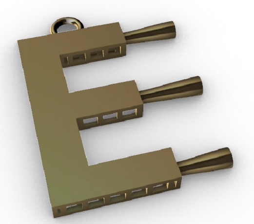 Letter Pendant 3D print model_6