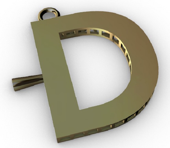 Letter Pendant 3D print model_5