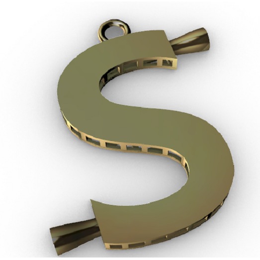 Letter Pendant 3D print model_22