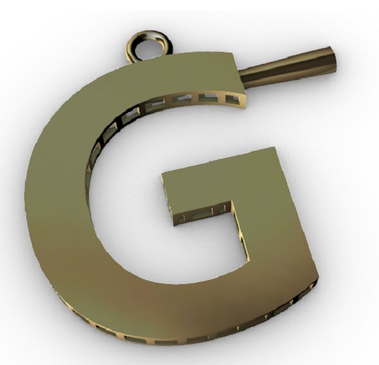 Letter Pendant 3D print model_9