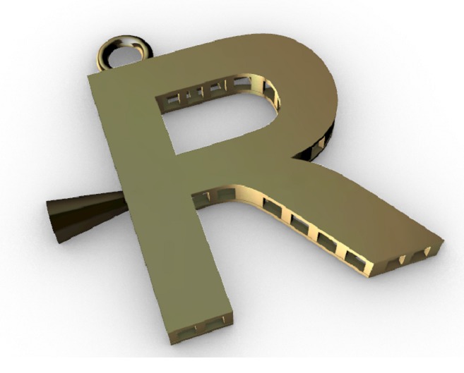 Letter Pendant 3D print model_21