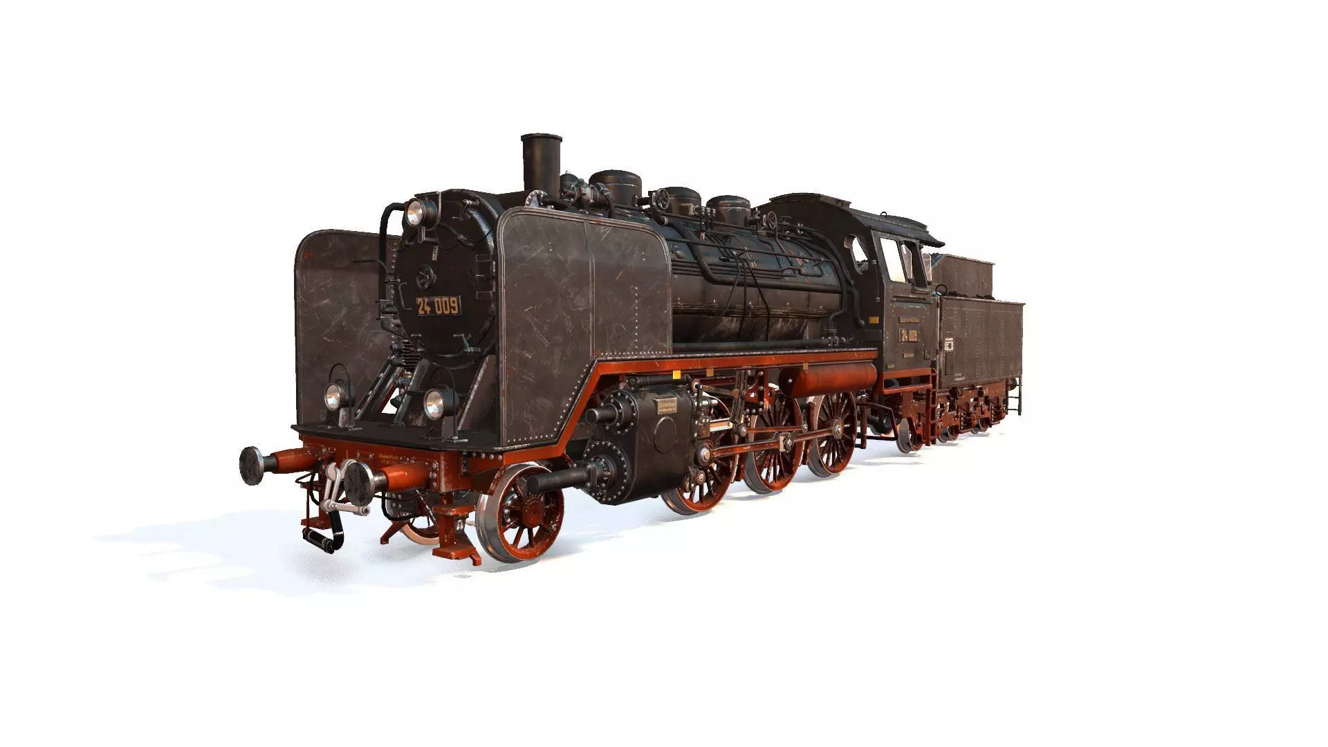 Steam Locomotive - DRG Class24 - Steam engine Low-poly 3D model