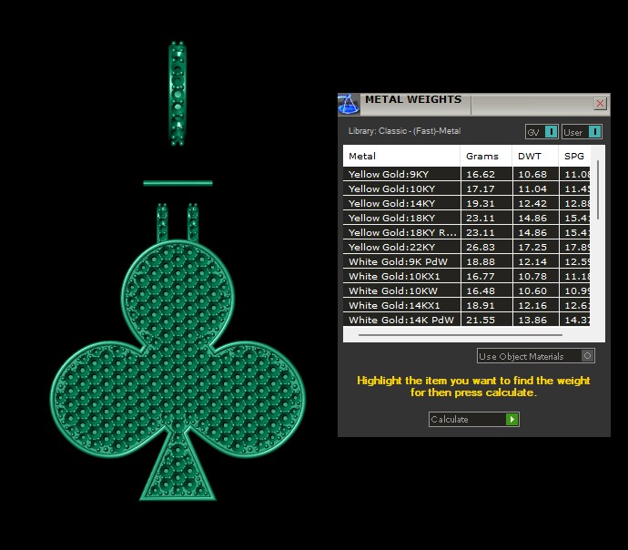 Model 1128 Playing Cards Clubs Iced Out Pendant Large 40mm 3D print model_9