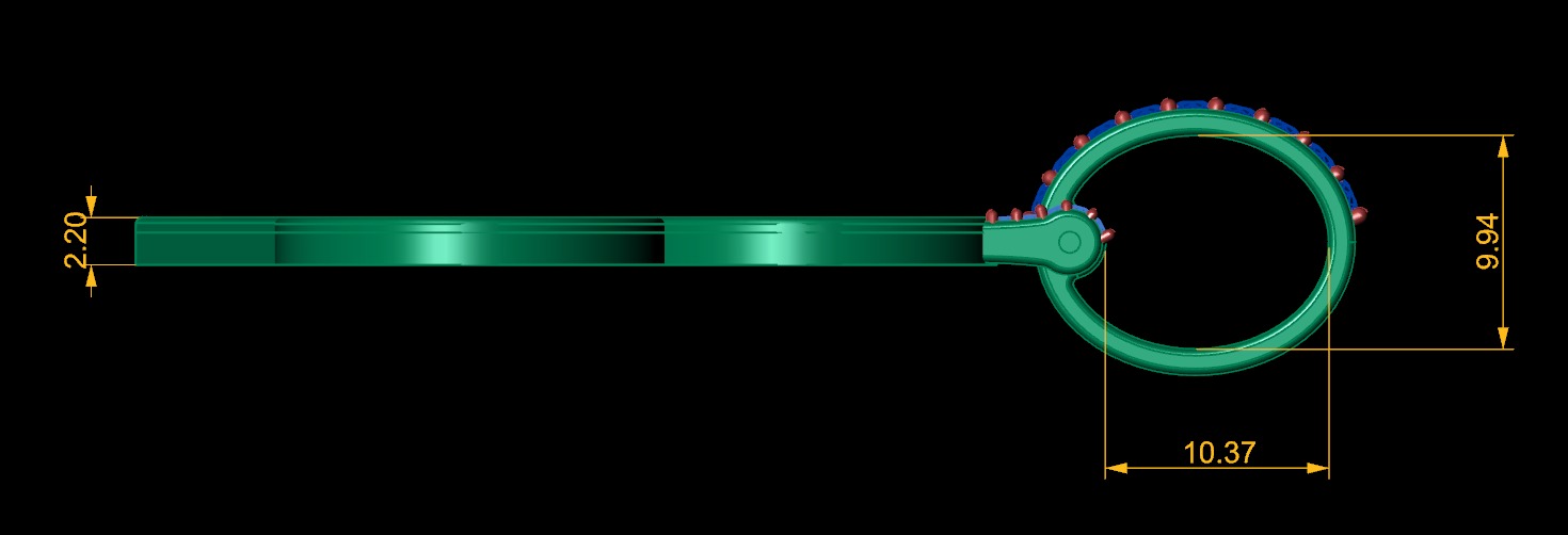 Model 1128 Playing Cards Clubs Iced Out Pendant Large 40mm 3D print model_15