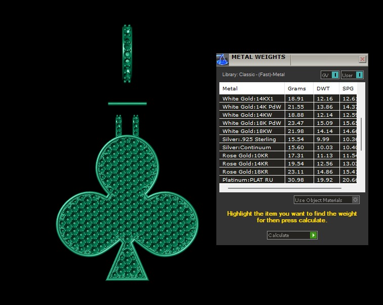 Model 1128 Playing Cards Clubs Iced Out Pendant Large 40mm 3D print model_13