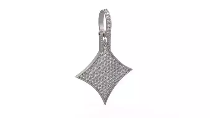 Model 1129 Playing Cards Diamonds Iced Out Pendant Large 40mm 3D print model