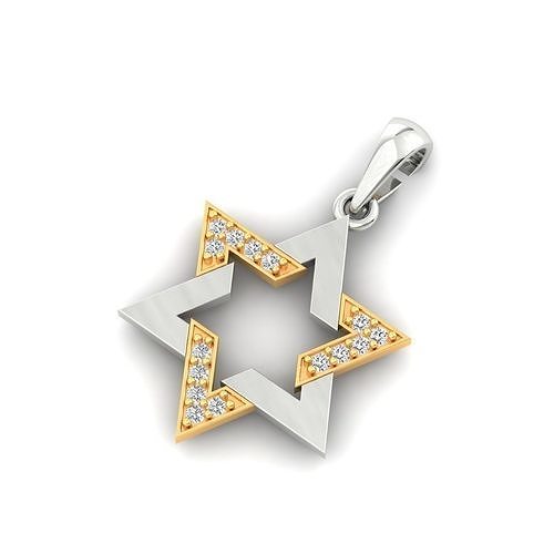 Star of David Pendant 3d Model  3D print model