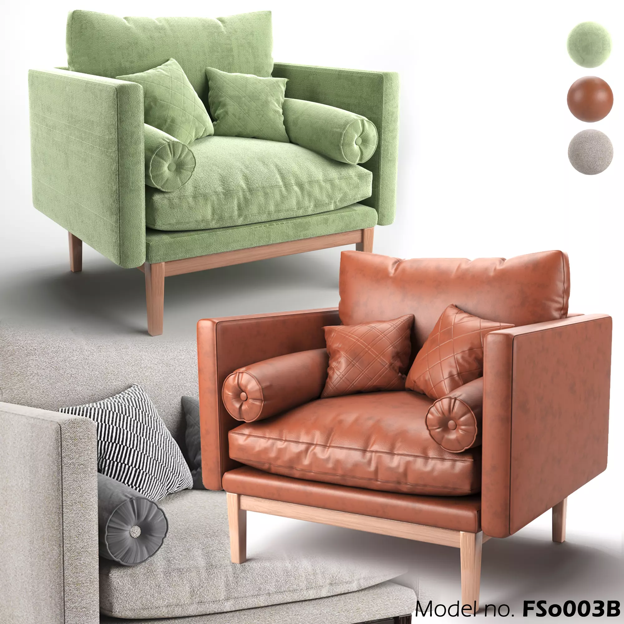 Versatile Comfort Armchair 3D model_0