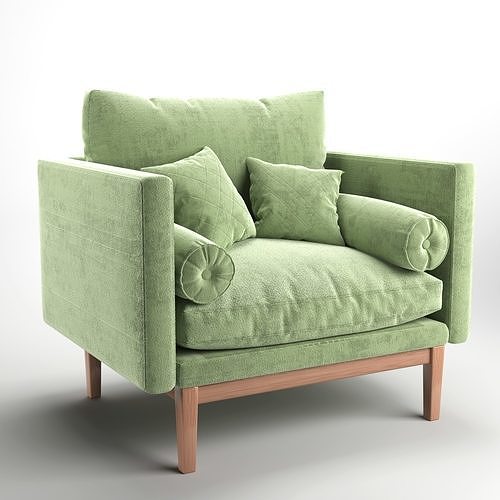 Versatile Comfort Armchair 3D model 2