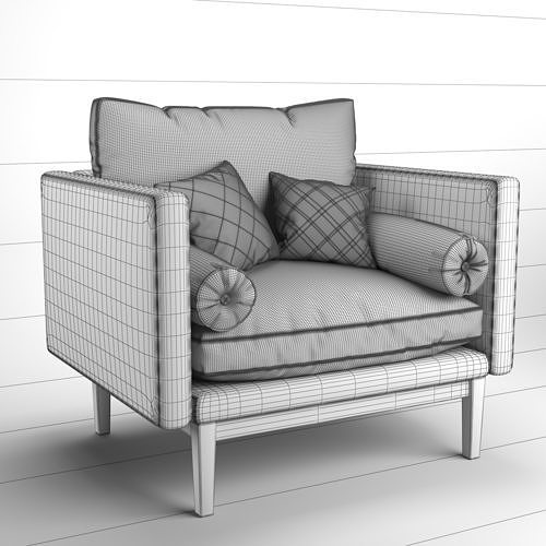 Versatile Comfort Armchair 3D model 5