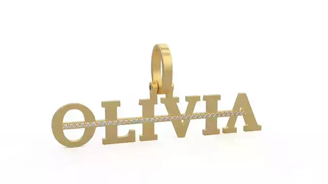 Model 1132 Olivia Name Pendant Stripe Diamond