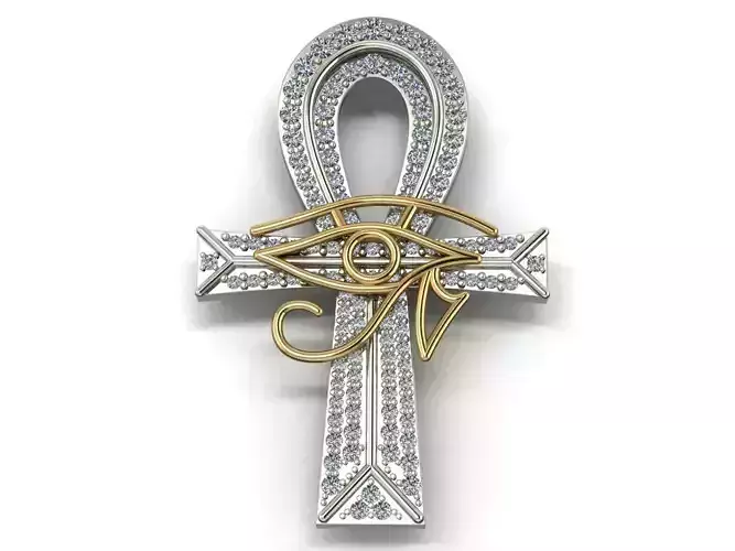 Horus eye ankh cross pendant 3D print model 3D print model