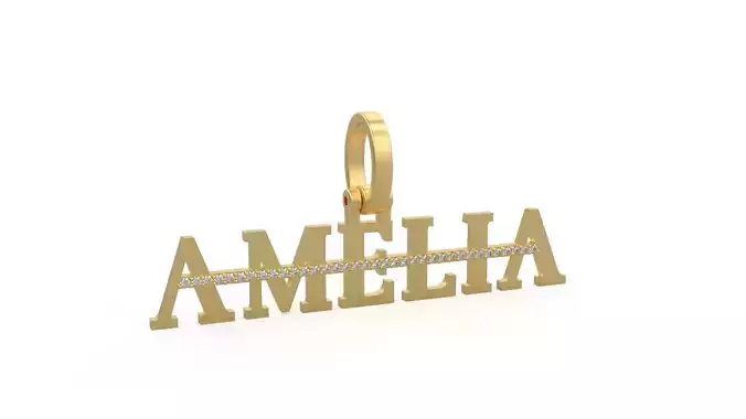 Model 1134 Amelia Name Pendant Stripe Diamond